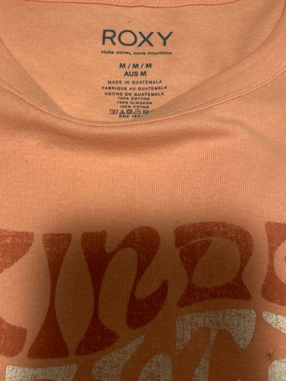 Roxy Peach Short-Sleeve Tee with 'Kind & Salty' Graphic - Picture 3 of 3